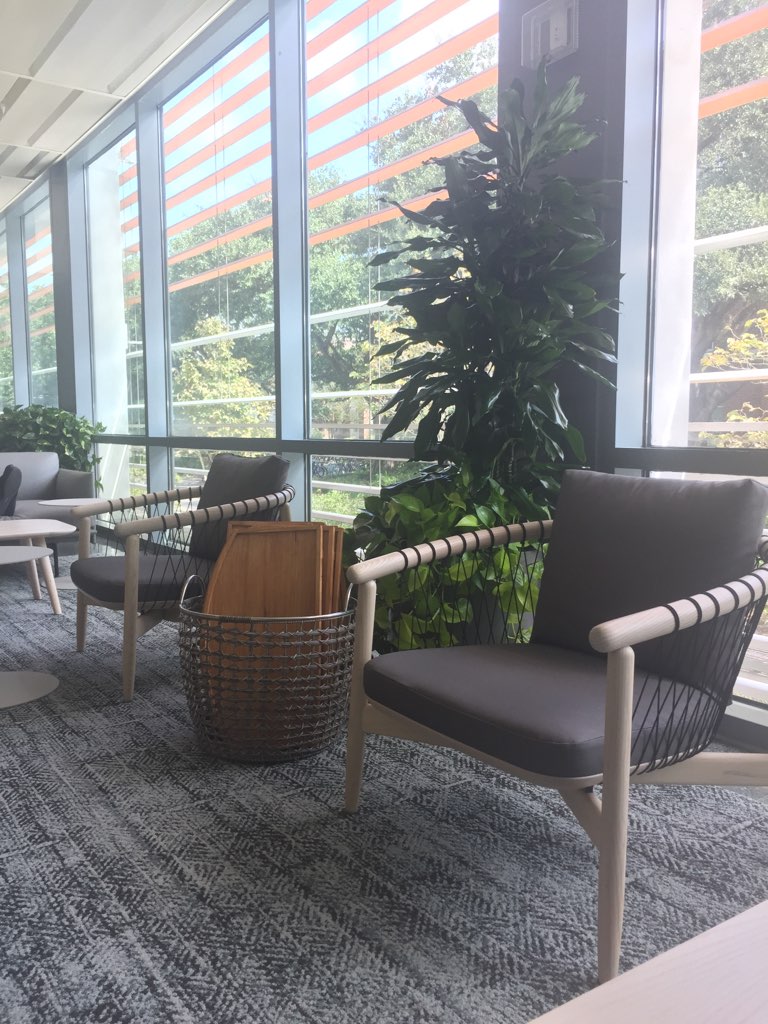 Students studying in mezzanine area